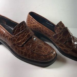 Vintage Giorgio’s of Palm Beach Brown  Crocodile leather loafers made in Spain 8